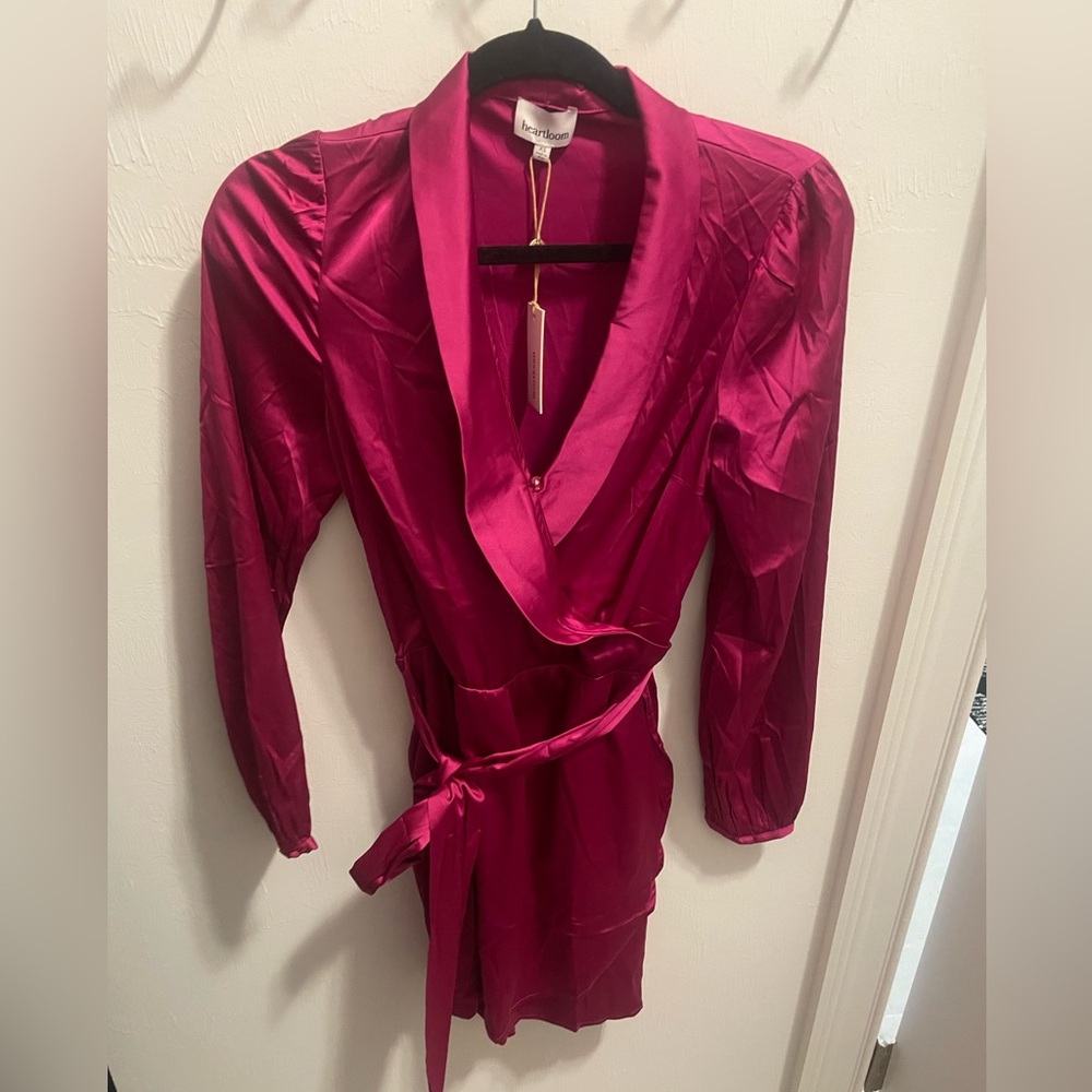 Heart loom NWT Hot Pink Satin Dress